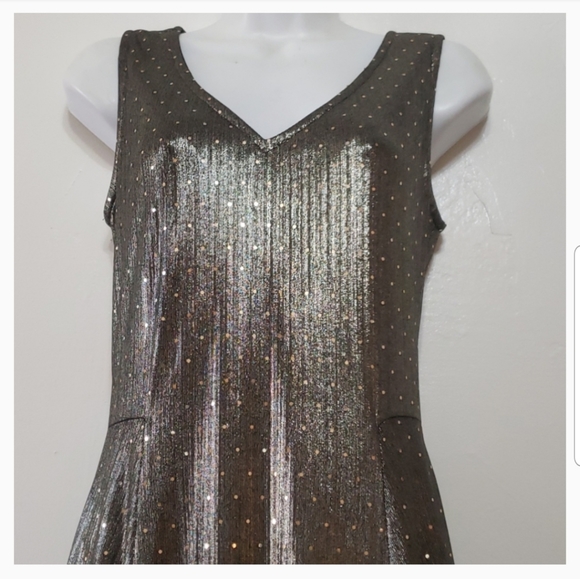 Ronni Nicole Gold Bronze  Midi Dress - Picture 2 of 4